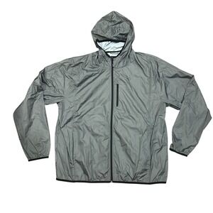 ATG Wrangler Men's XXL Gray Lightweight‎ Hooded Windbreaker Jacket